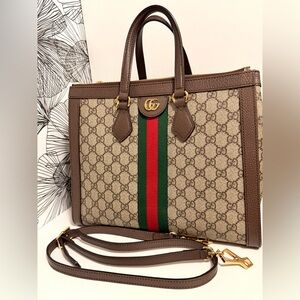 Gucci Monogram Supreme Ophidia Medium Tote – Authenticated – Excellent Condition